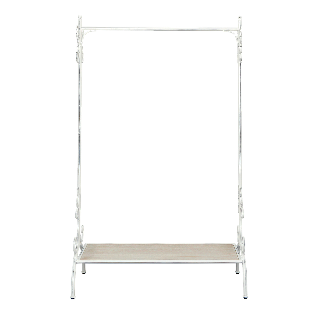 RIKKE - Clothes rail L100 - Patina white and Whitened acacia