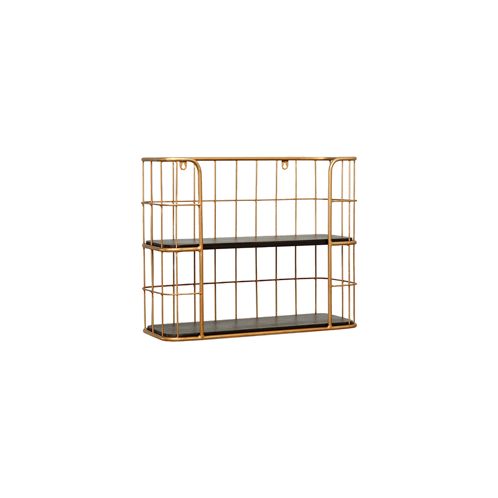 KEANE - Wall Shelf L55 - Vintage brass and Mokka