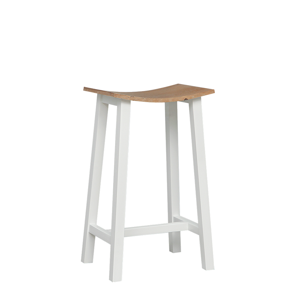 LOAN - Stool H65 - Brushed white and Toffee