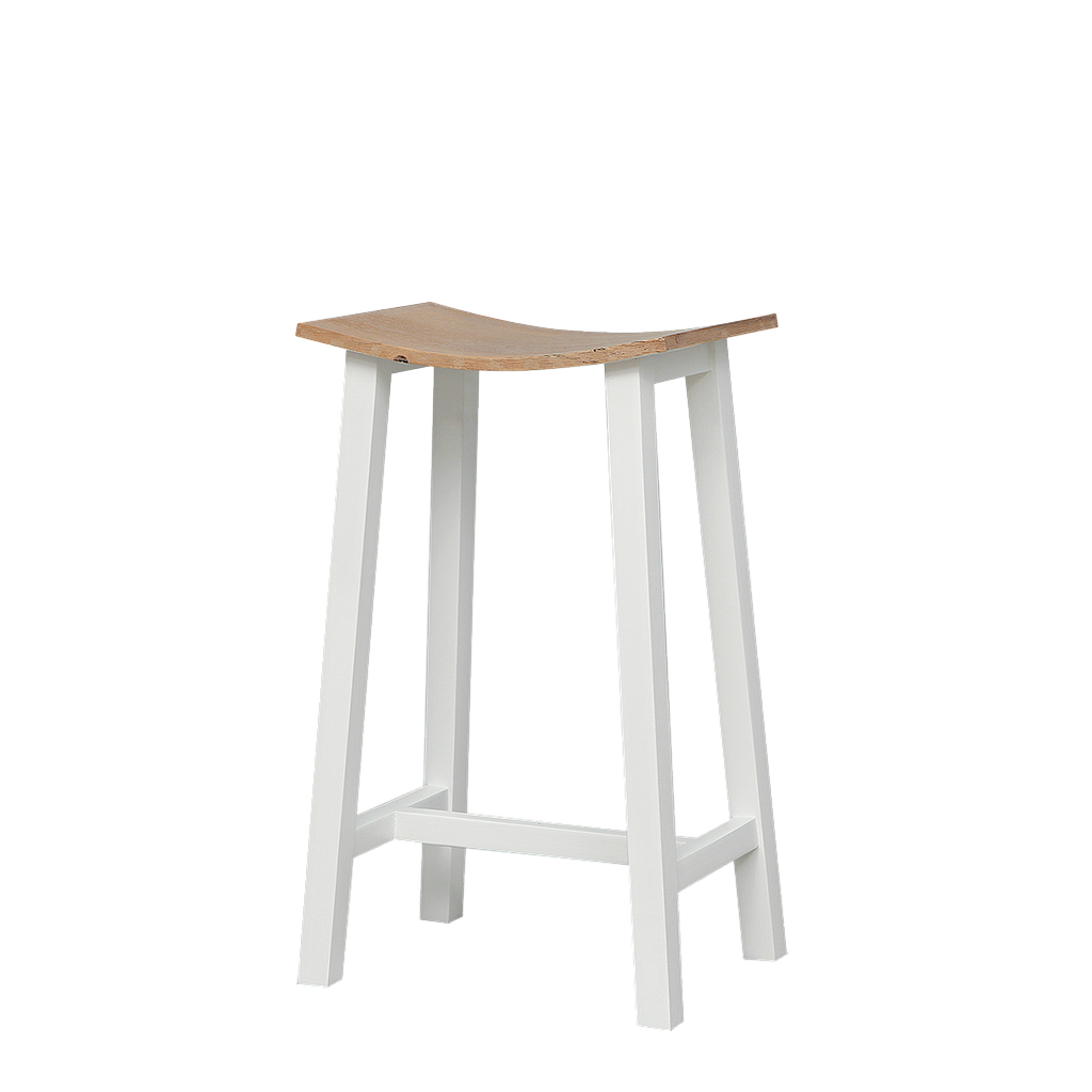 LOAN - Stool H65 - Brushed white and Toffee