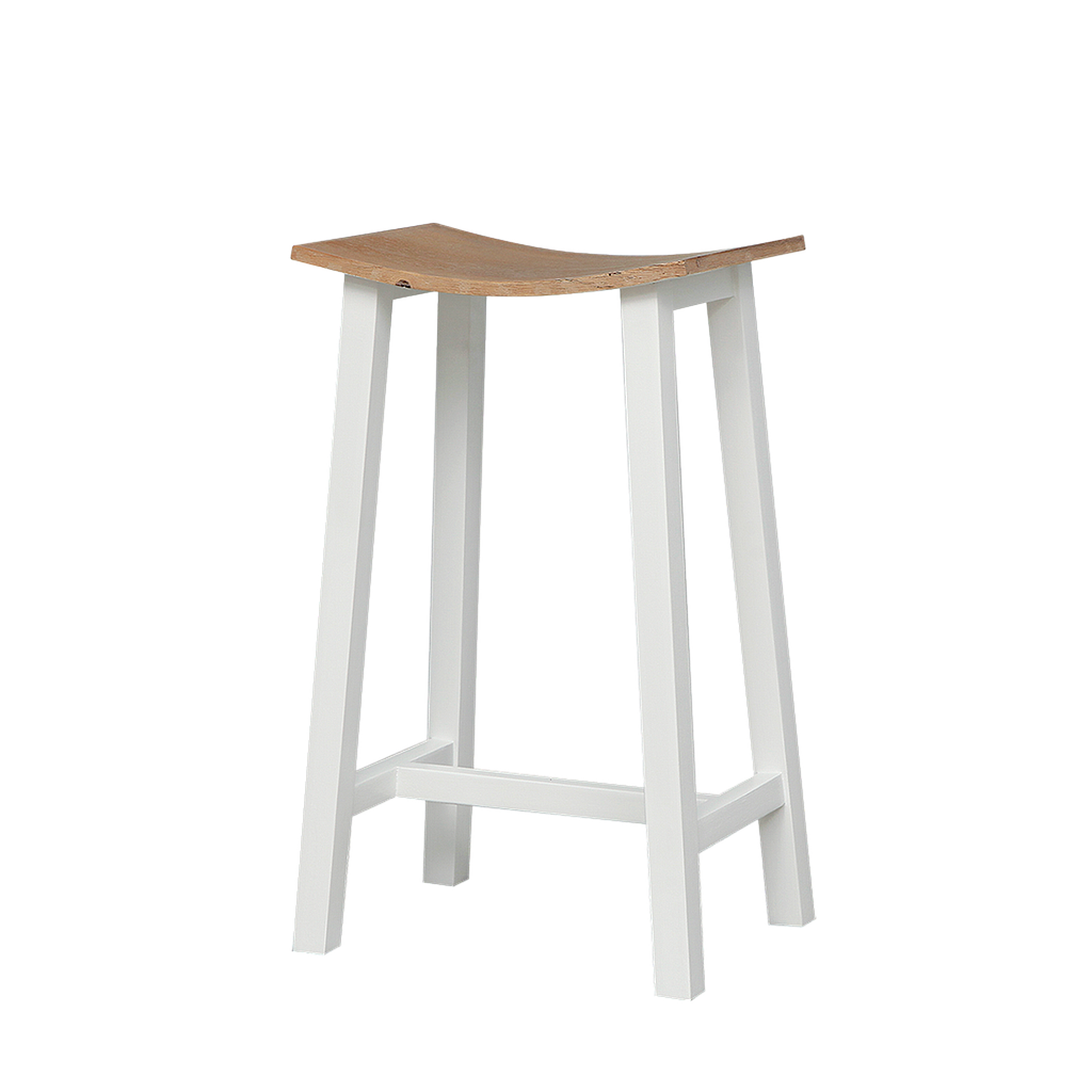 LOAN - Stool H65 - Brushed white and Toffee