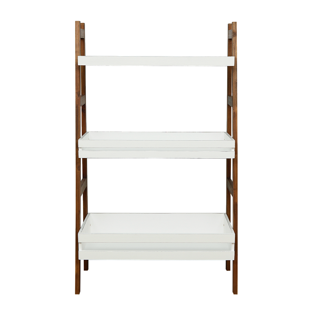RACHEL - Shelf unit L90 x 150 - Washed antic and Brocante white