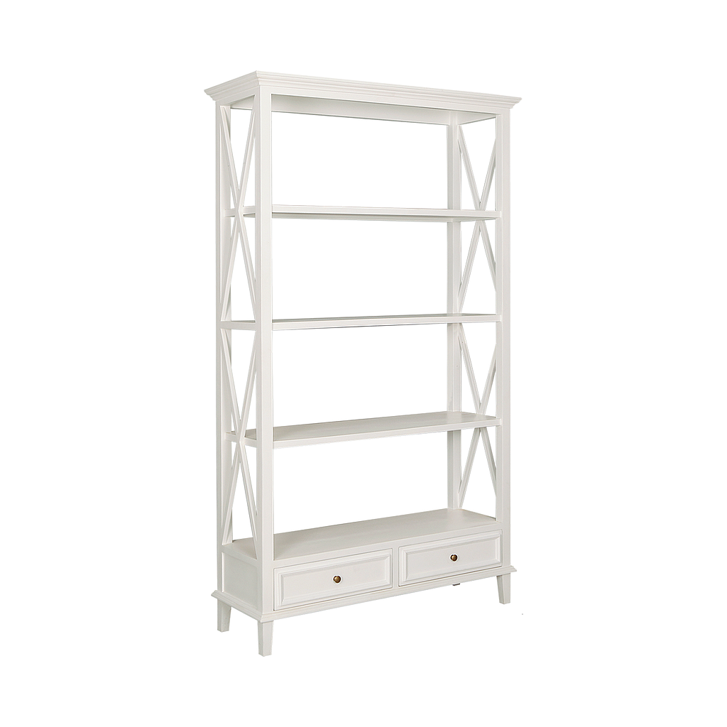 DAPHNEE - Bookcase L110 x H190 - Brushed white