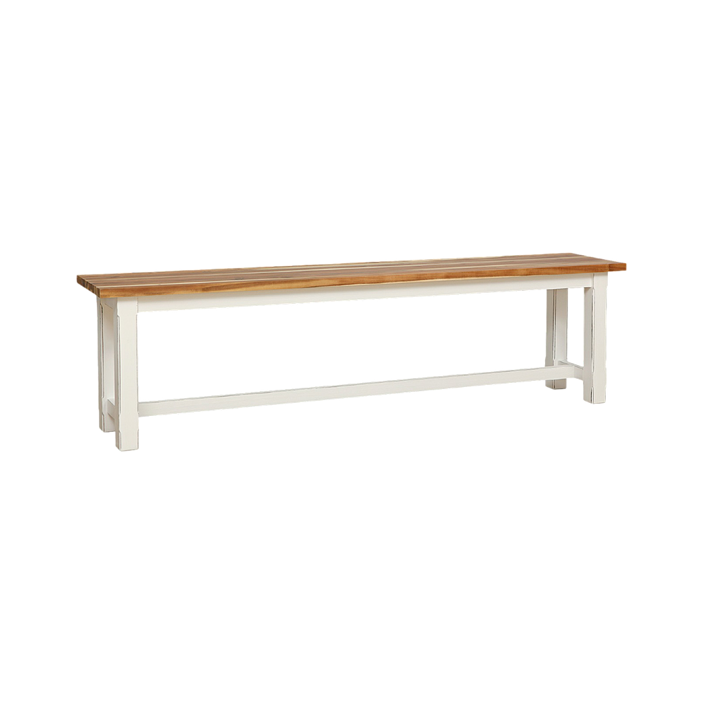 TIKO - Bench L165 - Brocante white and Natural acacia