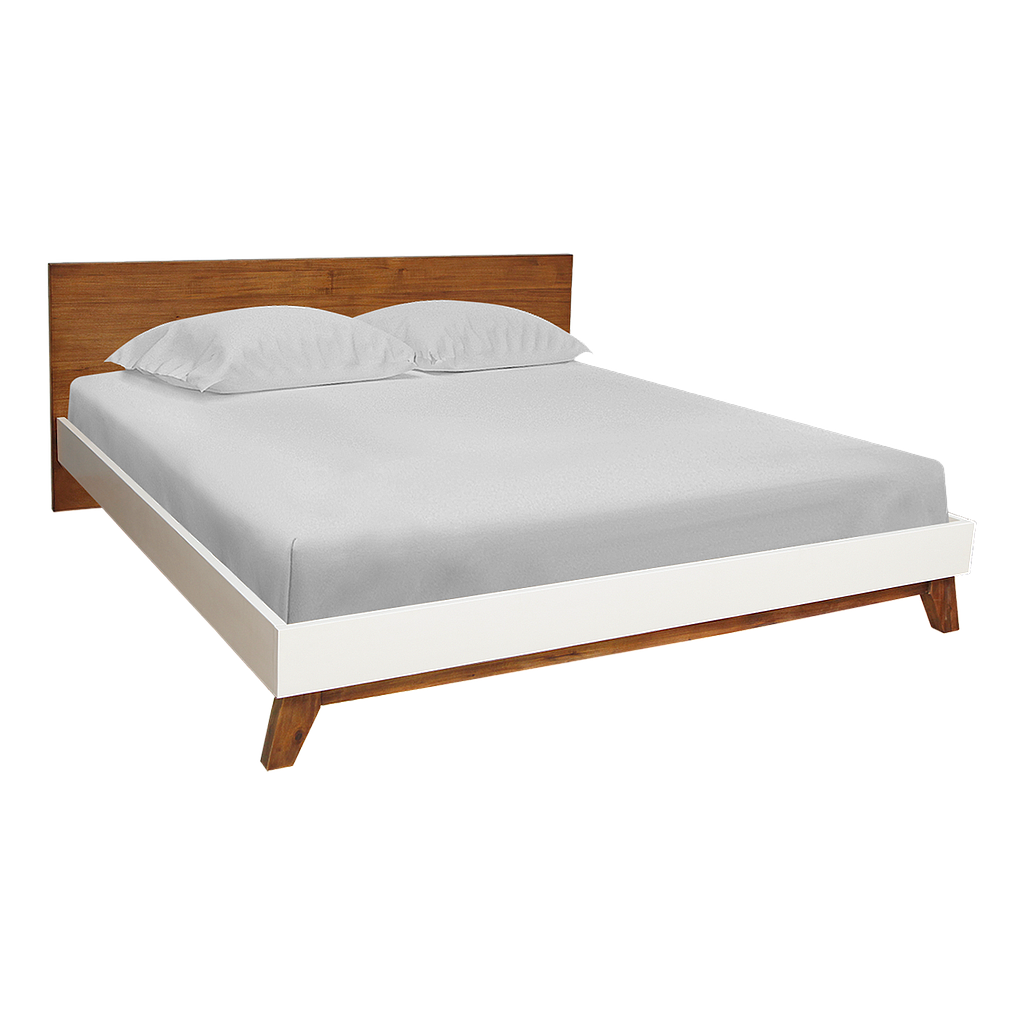 OSLO - King size bed 180x200 - Washed antic and White lacquer