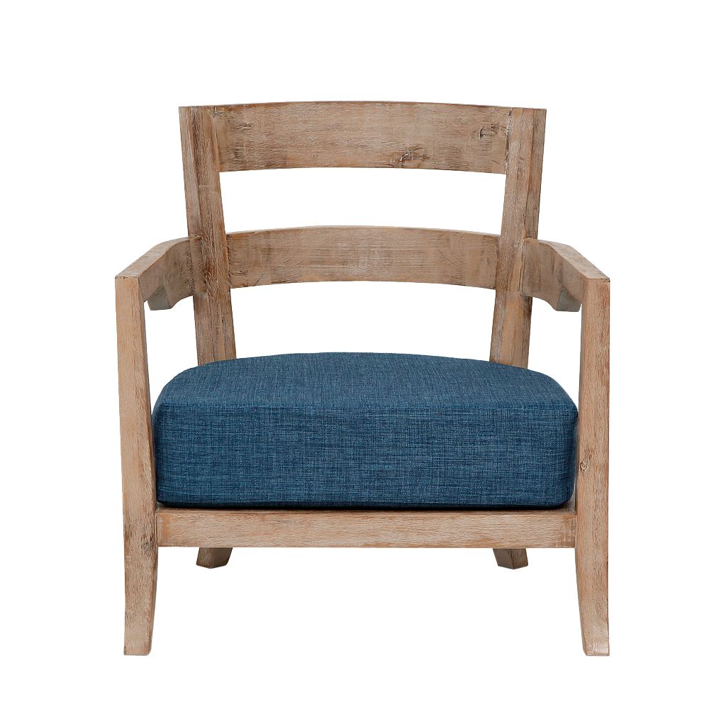 BAYA - Armchair L69 - Toffee and Dark blue cover