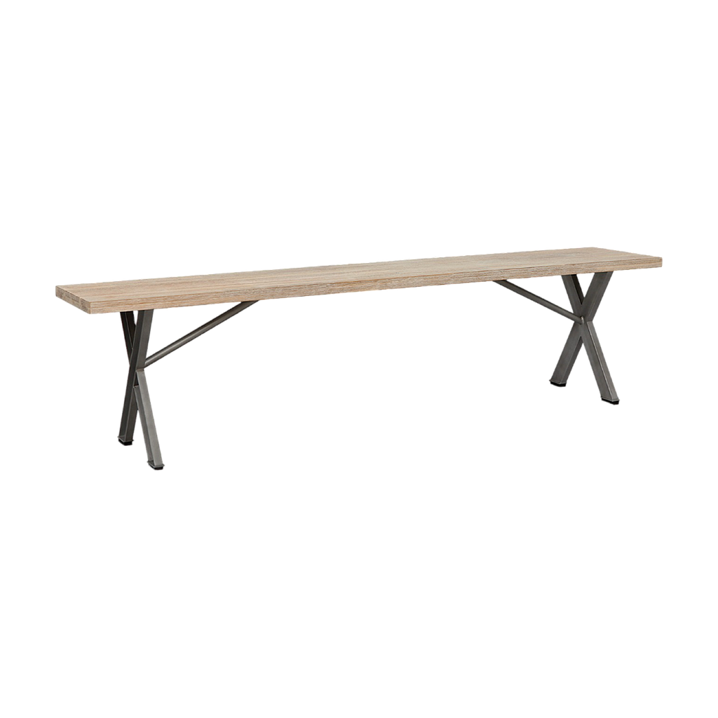 BALTIMORE - Bench L180 - Vintage silver and Whitened acacia