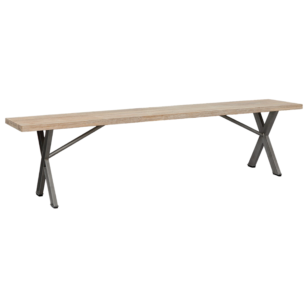 BALTIMORE - Bench L180 - Vintage silver and Whitened acacia