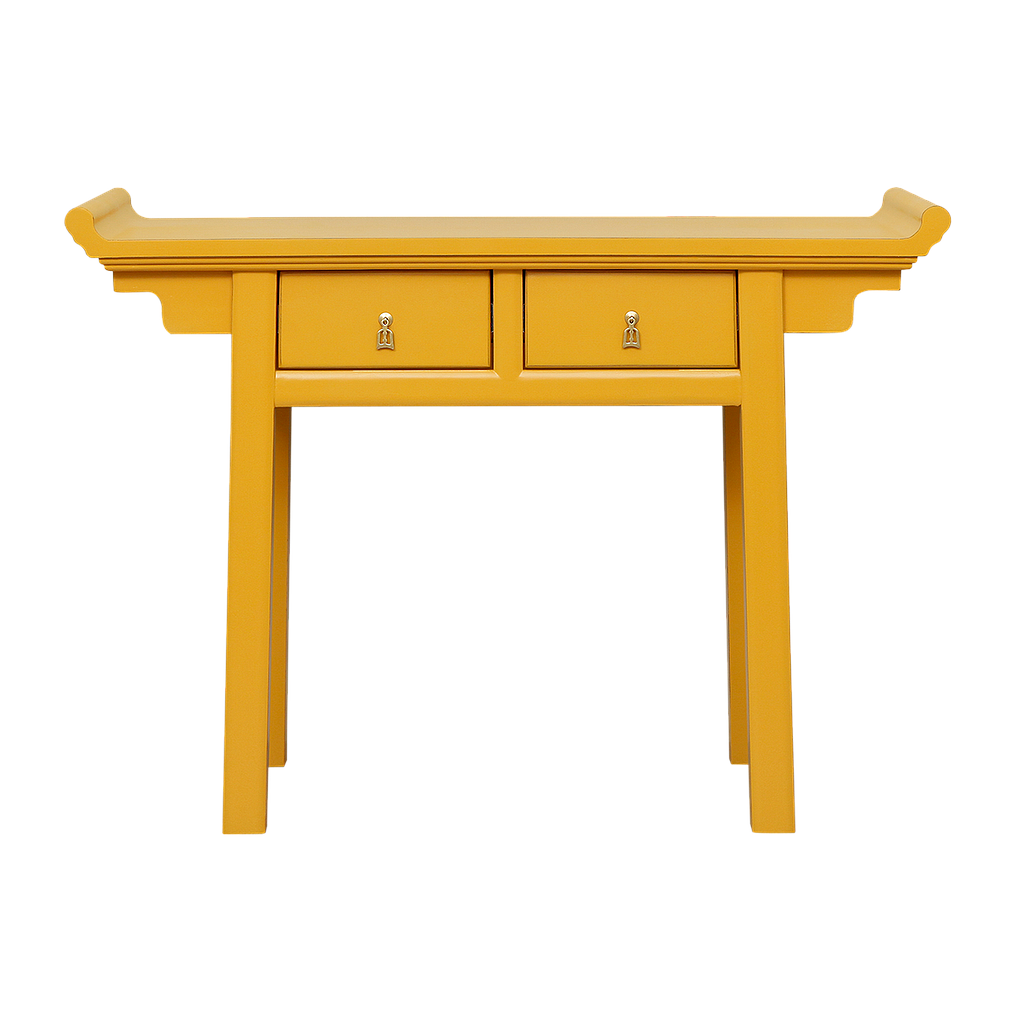 NANKIN - Console table L120 - Brocante pineapple yellow