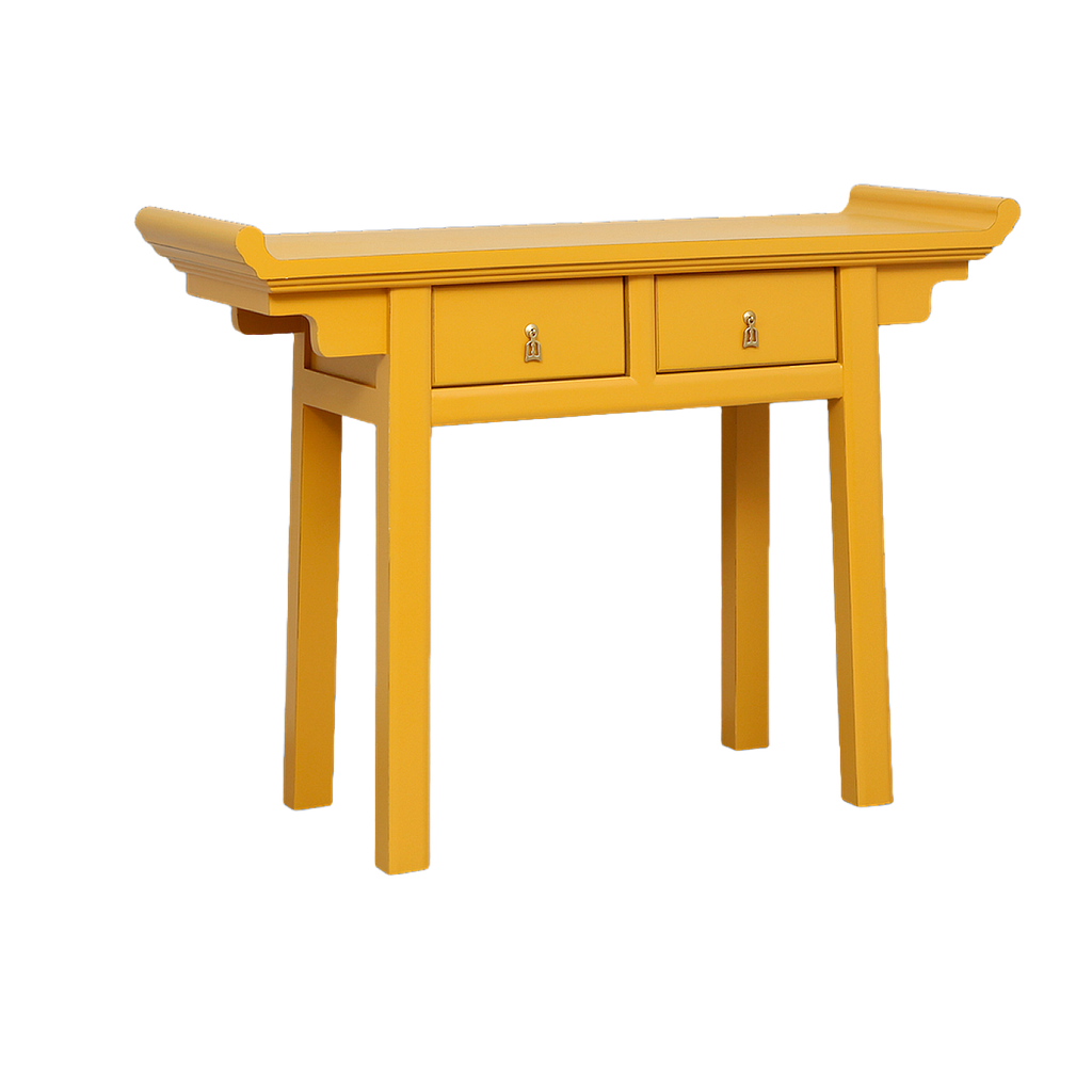 NANKIN - Console table L120 - Brocante pineapple yellow
