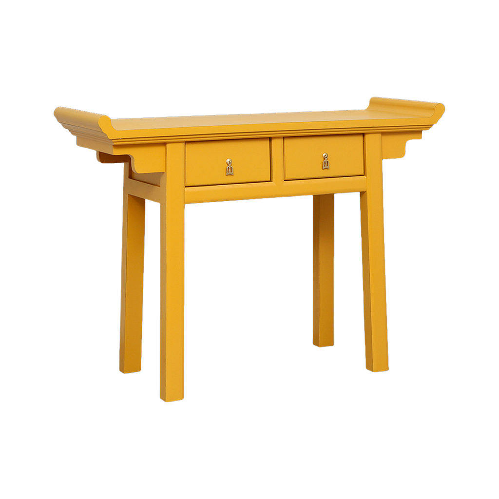 NANKIN - Console table L120 - Brocante pineapple yellow