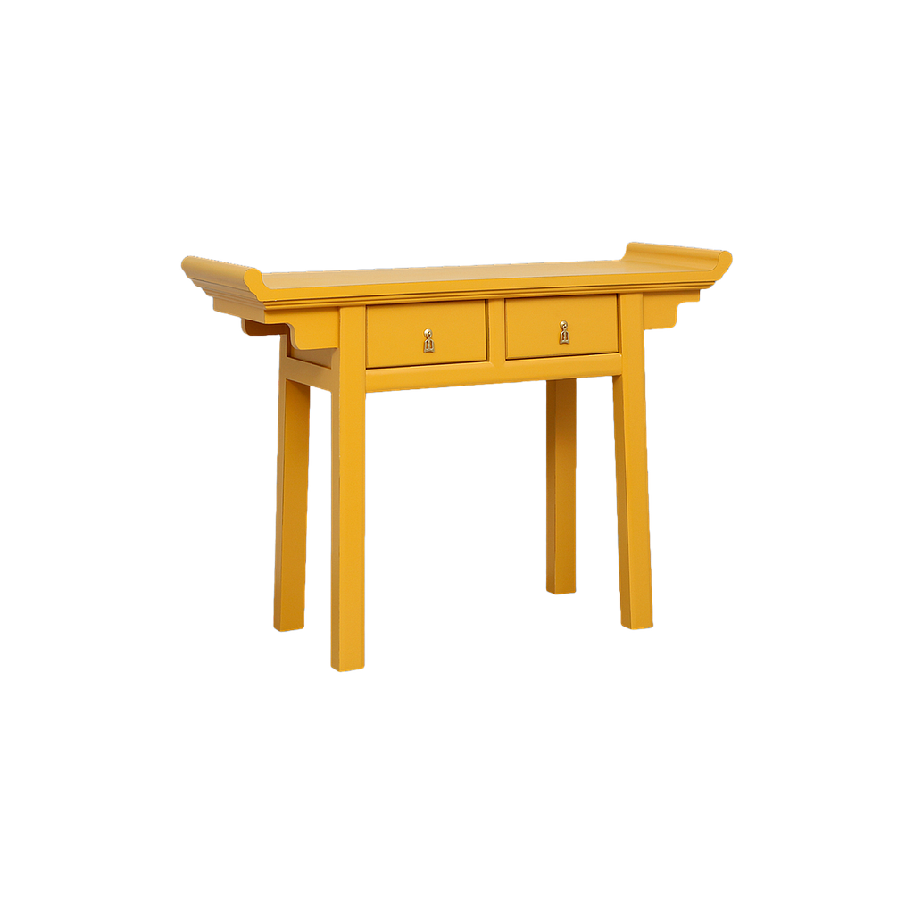 NANKIN - Console table L120 - Brocante pineapple yellow