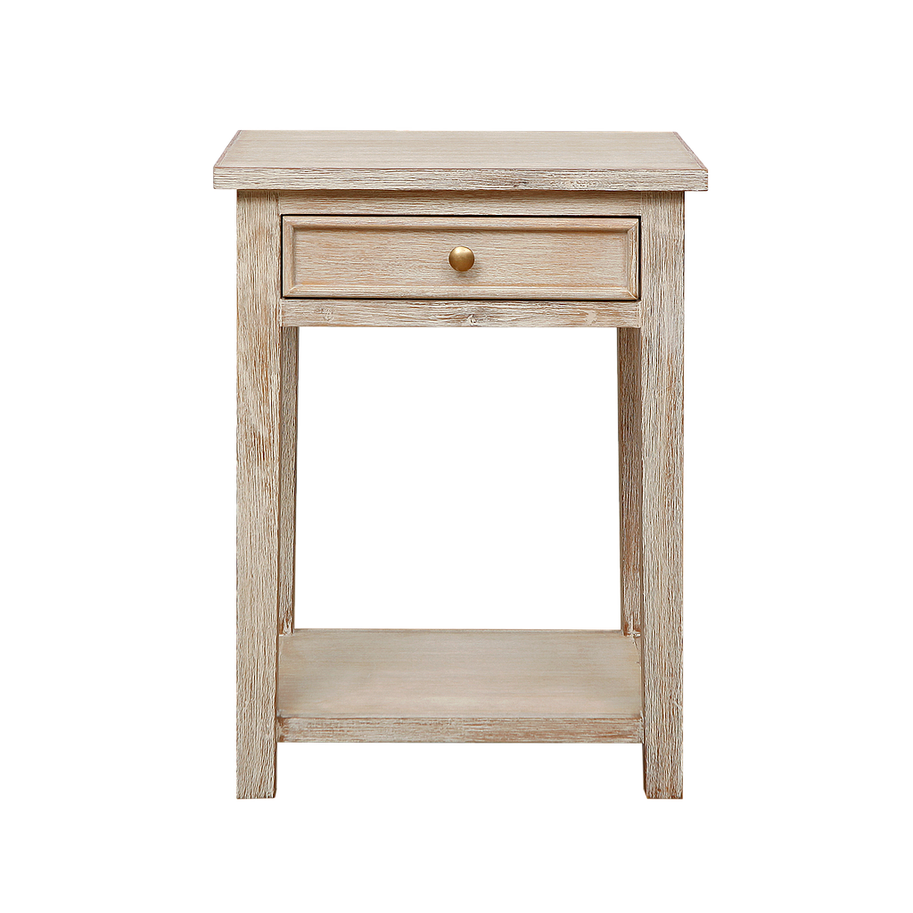 ALES - Bedside table H60 - Whitened acacia