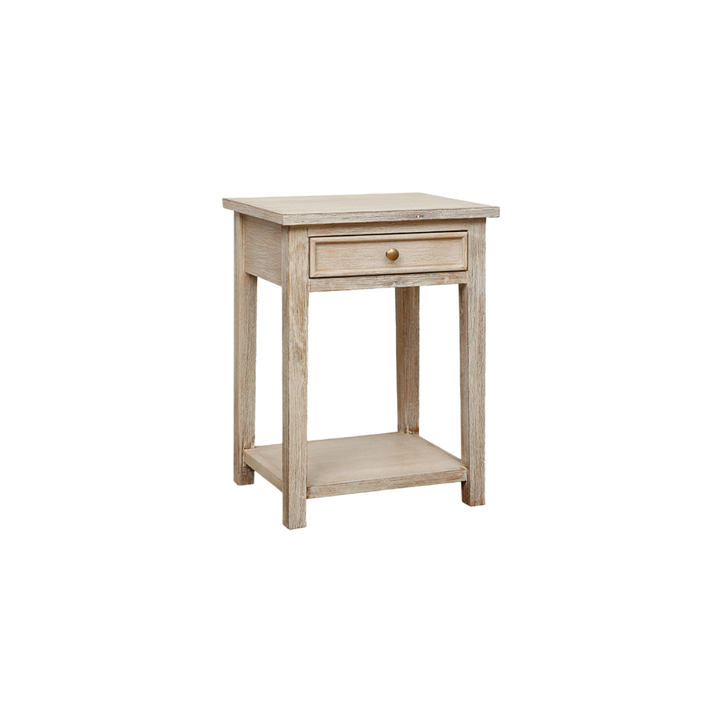 ALES - Bedside table H60 - Whitened acacia