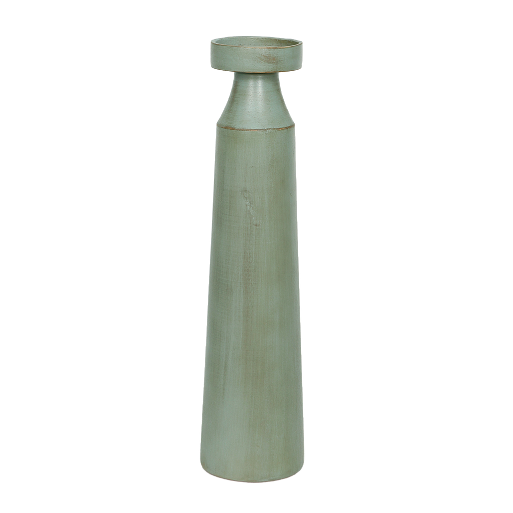 HEIMER - Wooden candlestick H45 - Aged mint