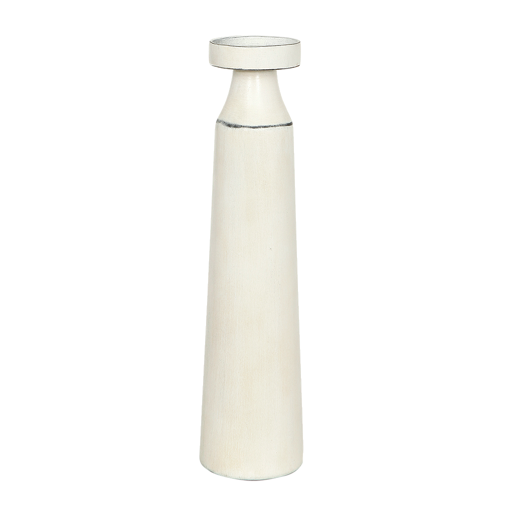HEIMER - Wooden candlestick H45 - Aged white