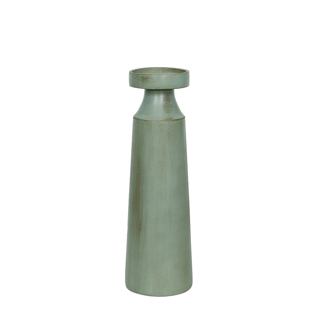 HEIMER - Wooden candlestick H35 - Aged mint