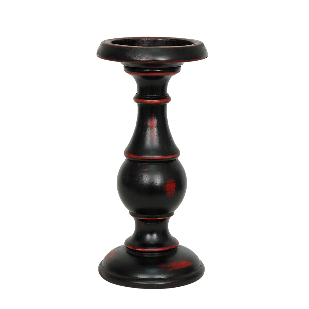 RUTH - Wooden candlestick H25 - Shabby black