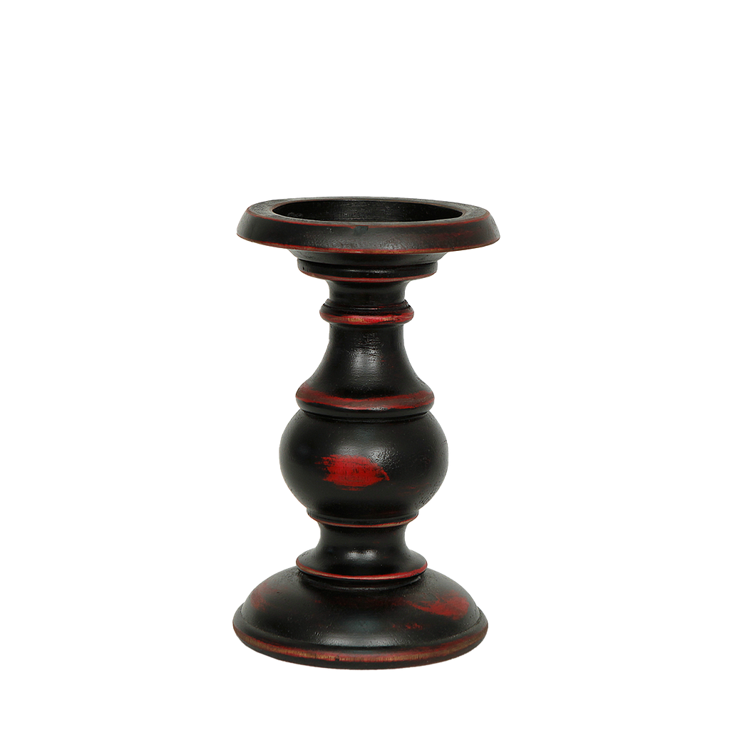RUTH - Wooden candlestick H20 - Shabby black