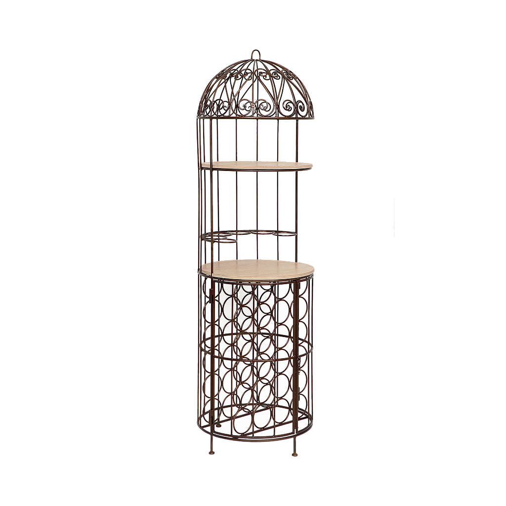 JUDITH - Wrought iron bar cage H170- Burnish and Toffee