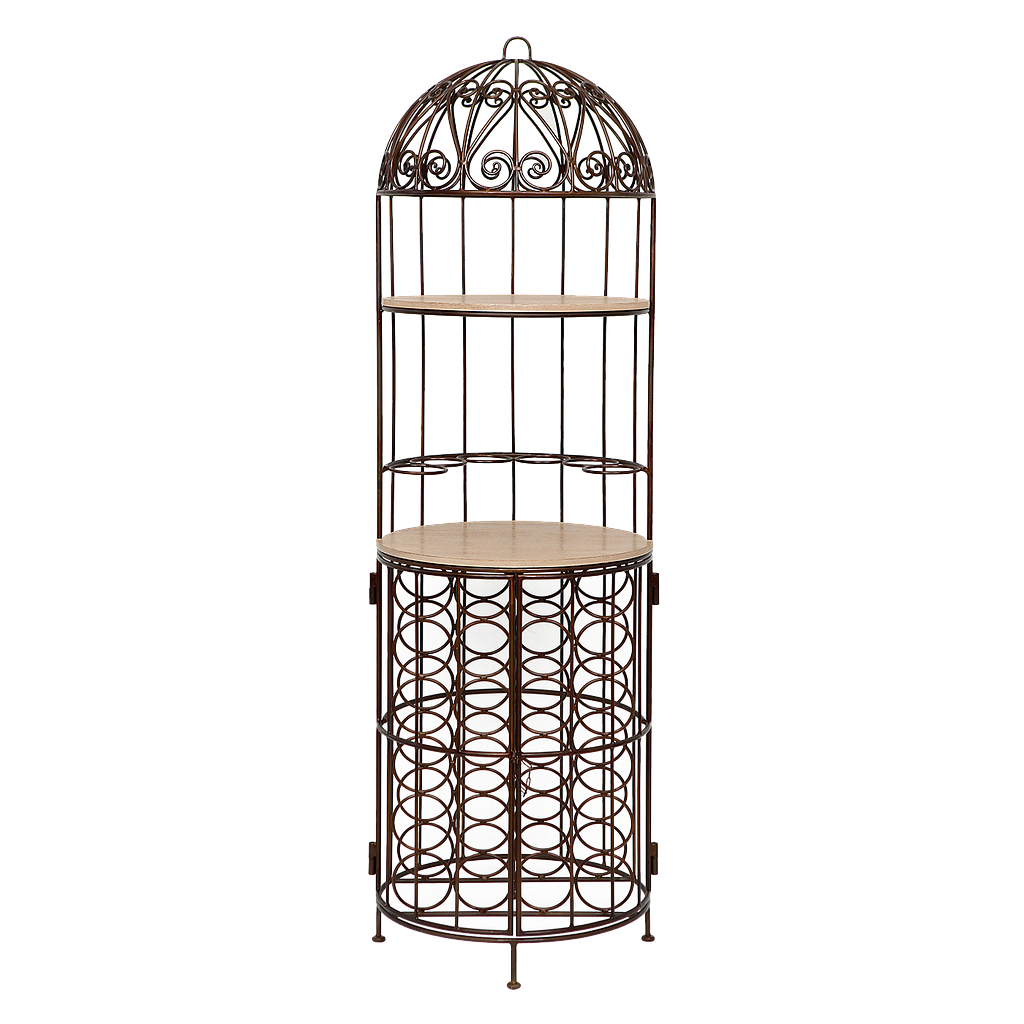 JUDITH - Wrought iron bar cage H170- Burnish and Toffee