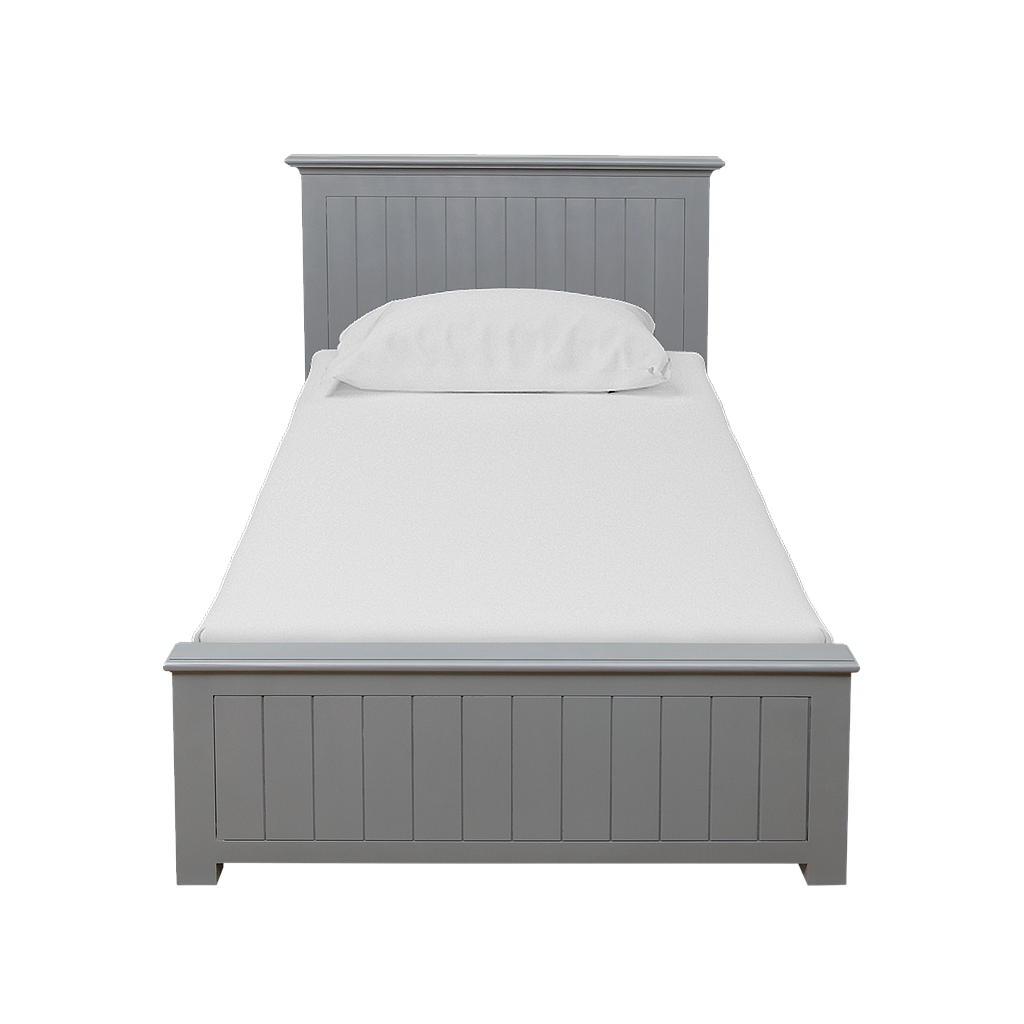 NEIL - Single size bed 100x200 - Pearl grey / 2-drawers