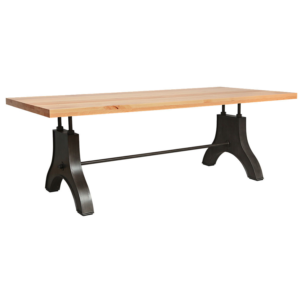 TATE - Dining table L220 x W100 - Vintage anthracite and Natural beech