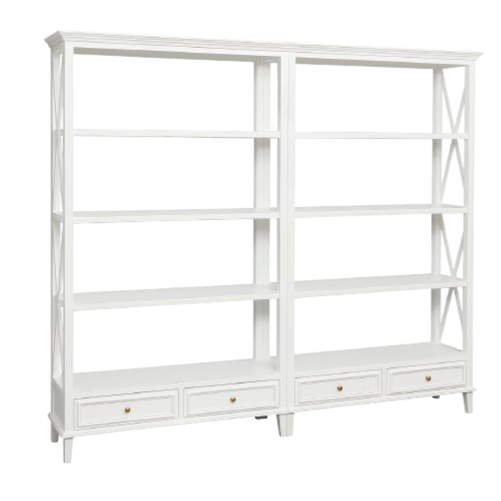 DAPHNEE - Bookcase L220 x H190 - Brocante white