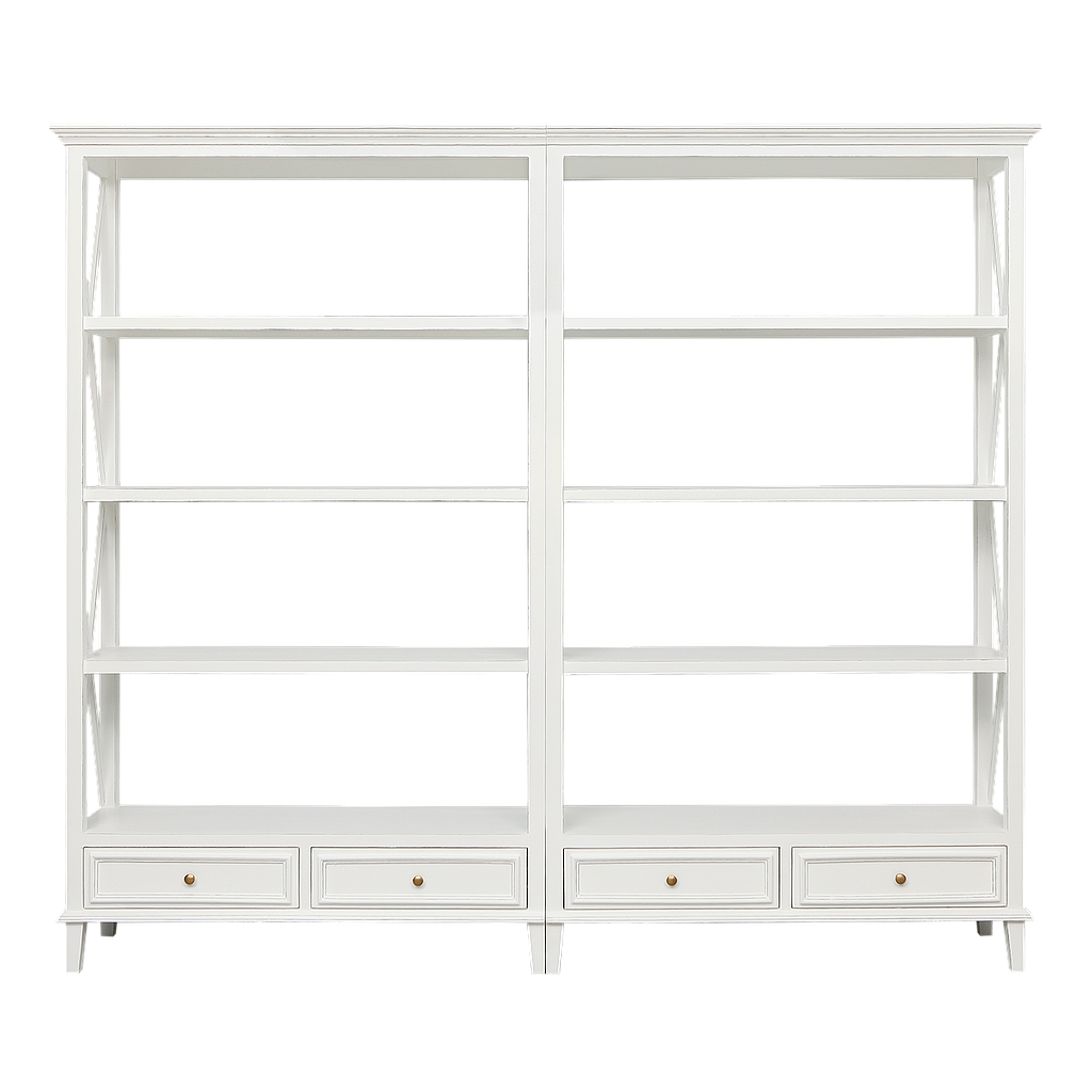 DAPHNEE - Bookcase L220 x H190 - Brocante white white