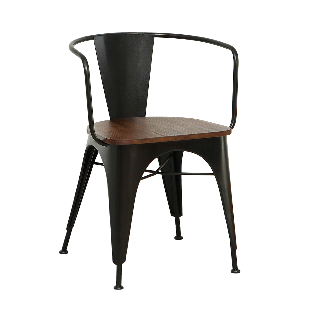 MEKA - Armchair - Matt black and Washed antic