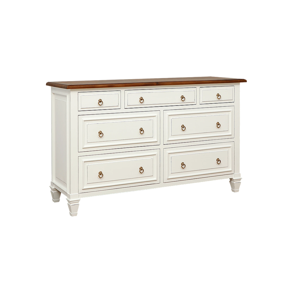 EDYN - Chest of drawers L140 x H85 - Brocante white and Washed antic
