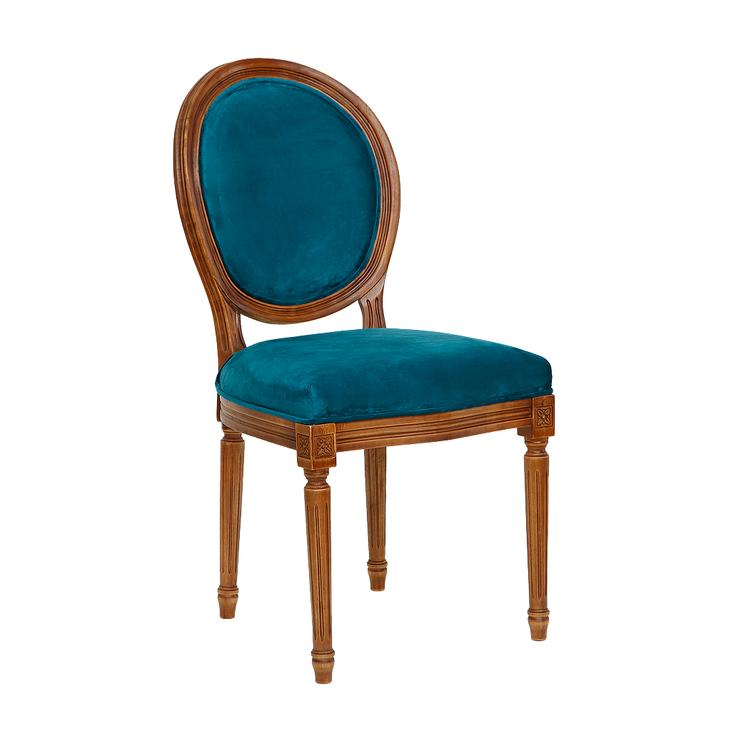 ORLEANS - Dining chair - Washed antic and Midnight green cover
