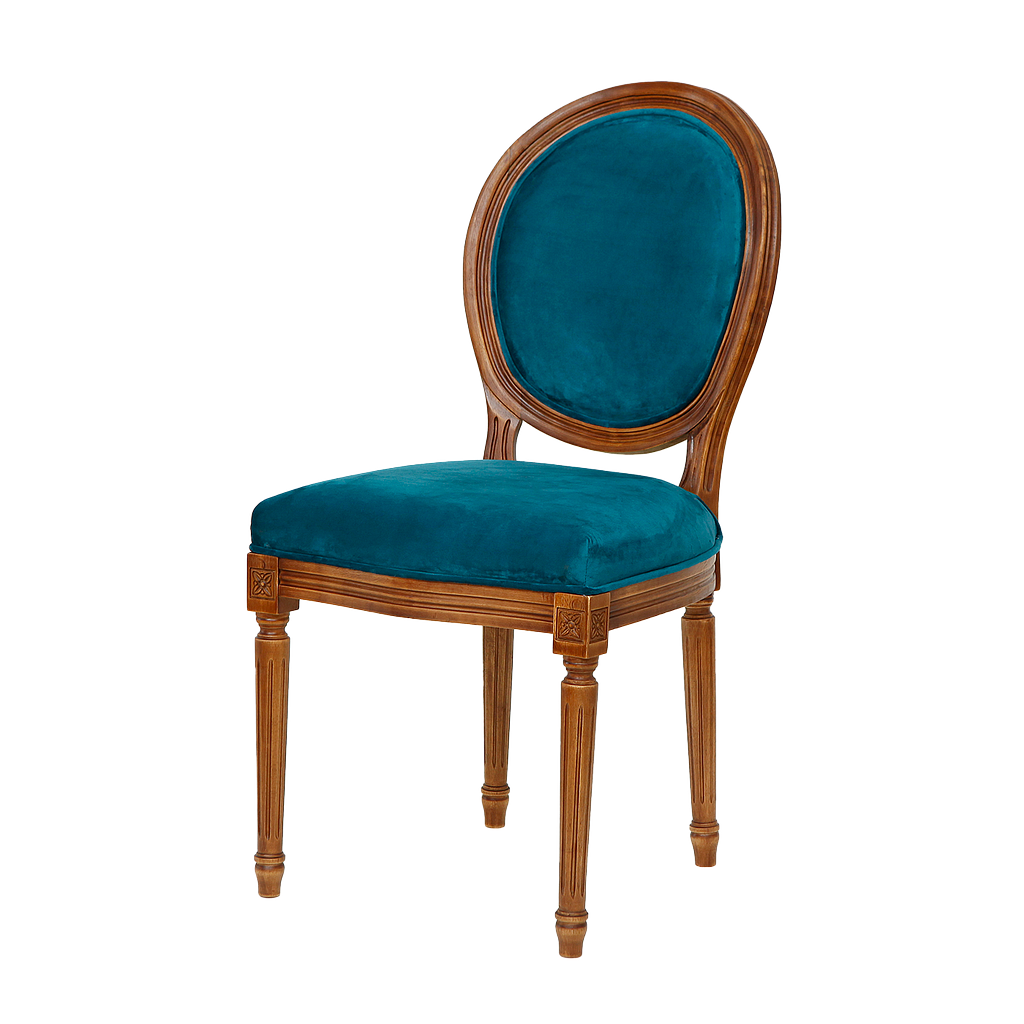 ORLEANS - Dining chair - Washed antic and Midnight green cover
