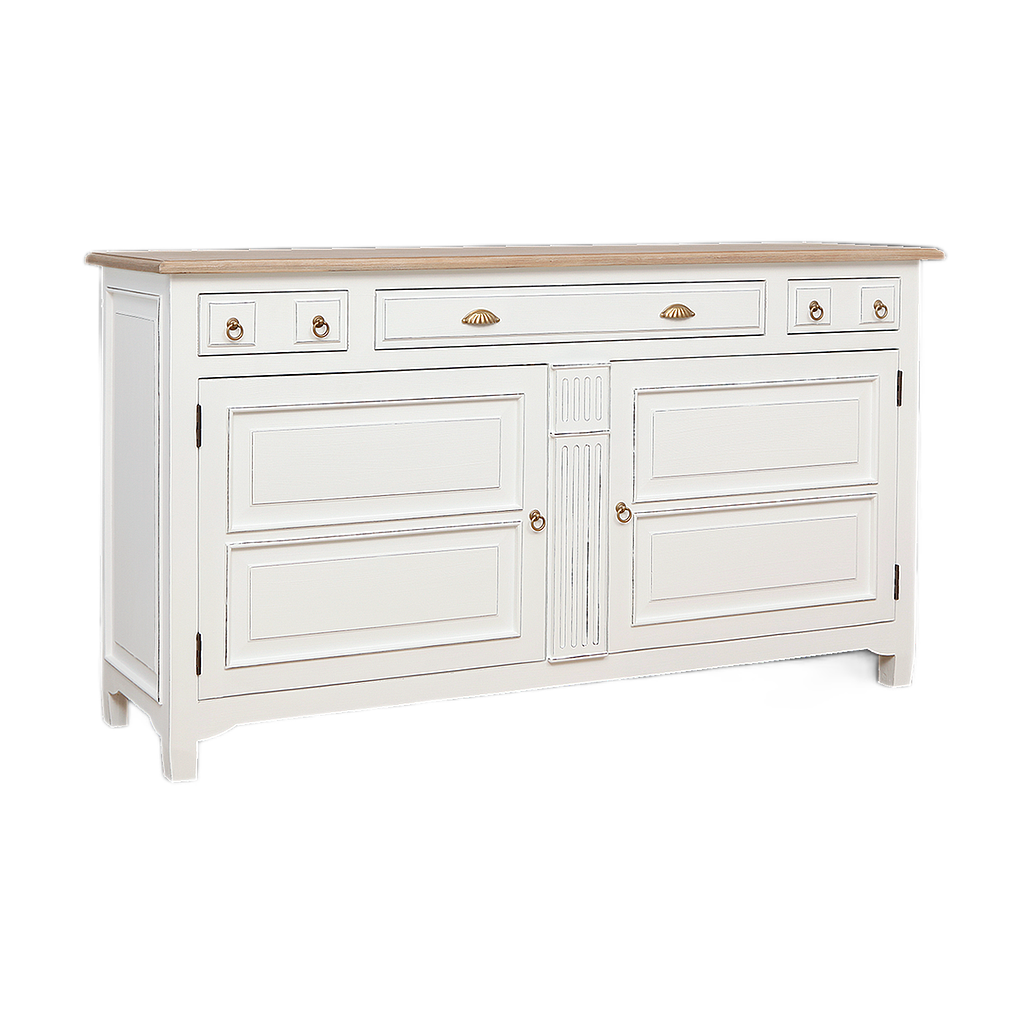 PAUL - Sideboard L180 - Brocante white and Toffee