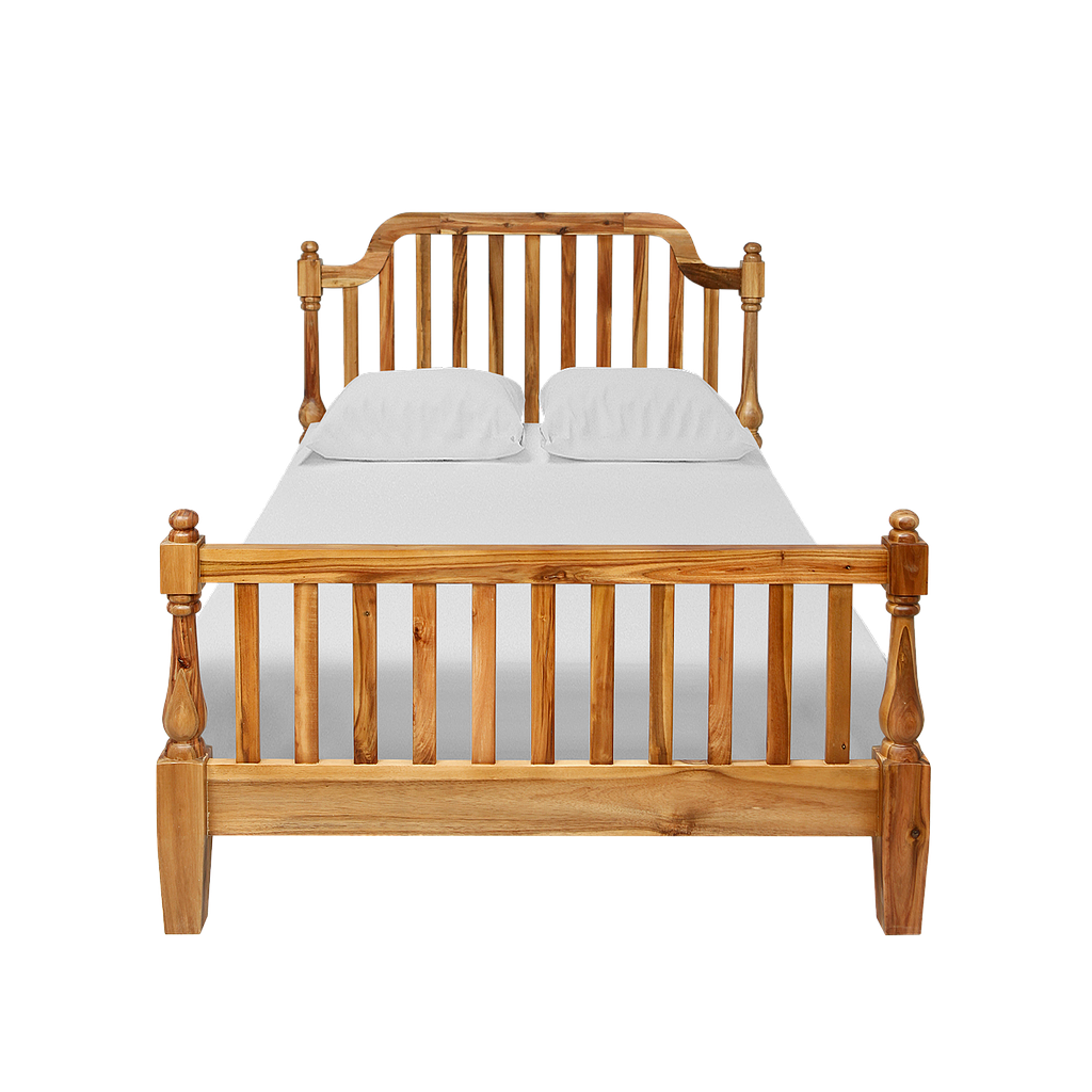VALENTINE - Twin size bed 120x200 - Natural acacia