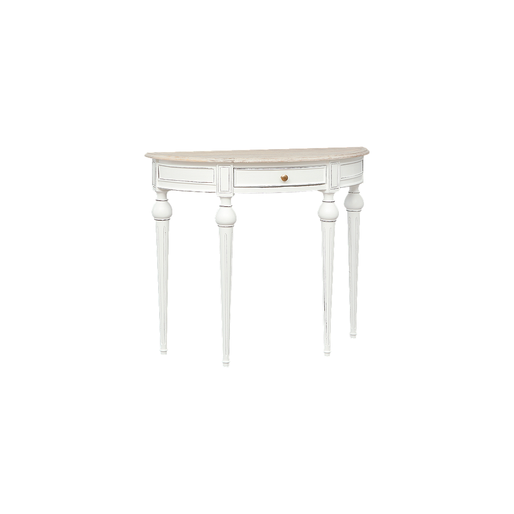 NEEDLE - Console table L85 - Brocante white and Whitened acacia