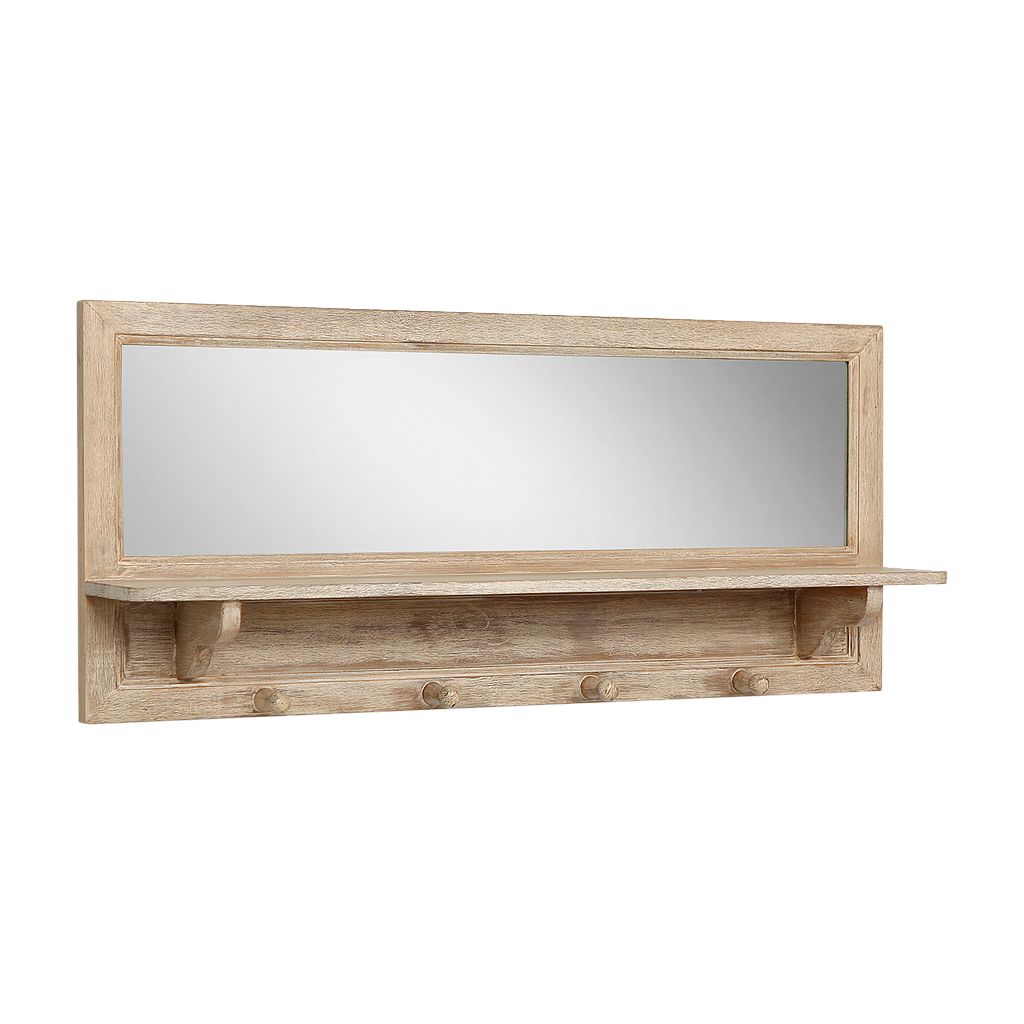 ATTAR - Coat rack with mirror L100 - Toffee