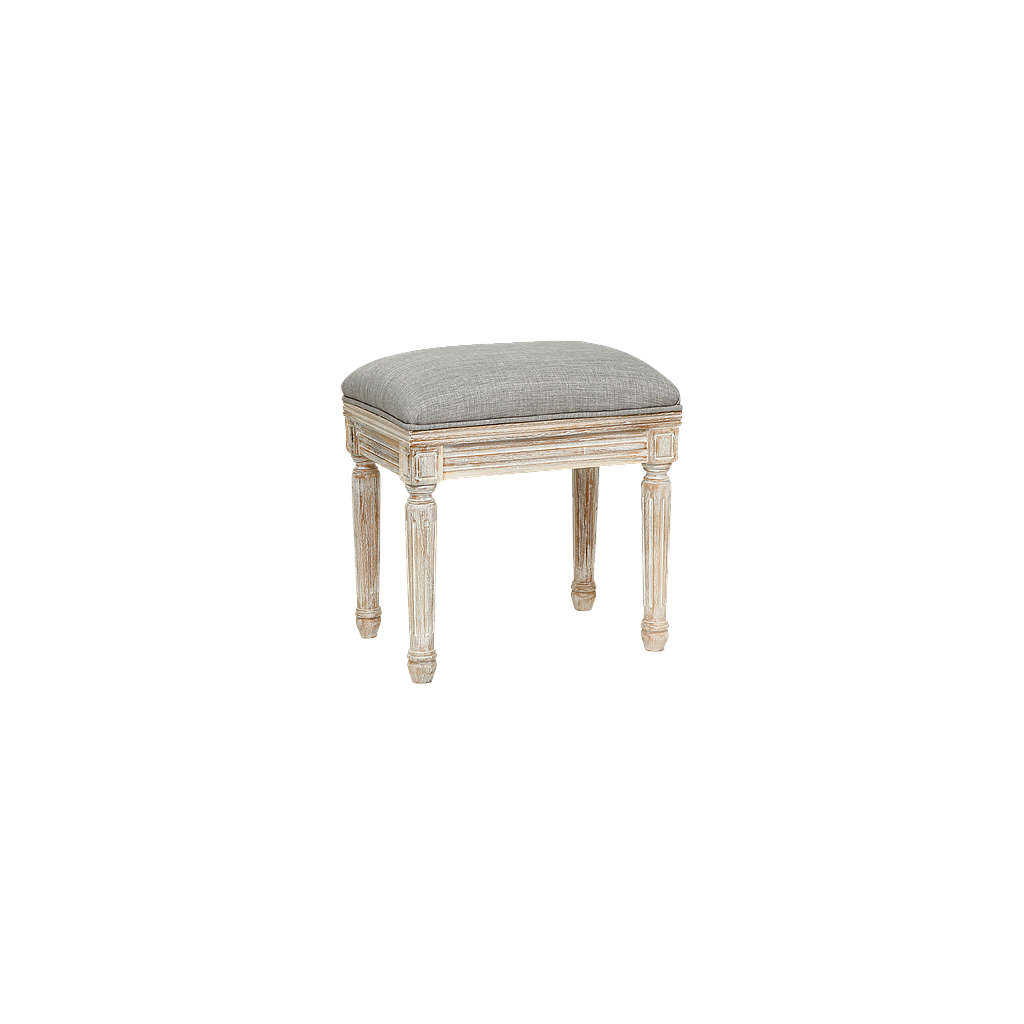 ORLEANS - Stool H45 - Whitened acacia and Light grey cover