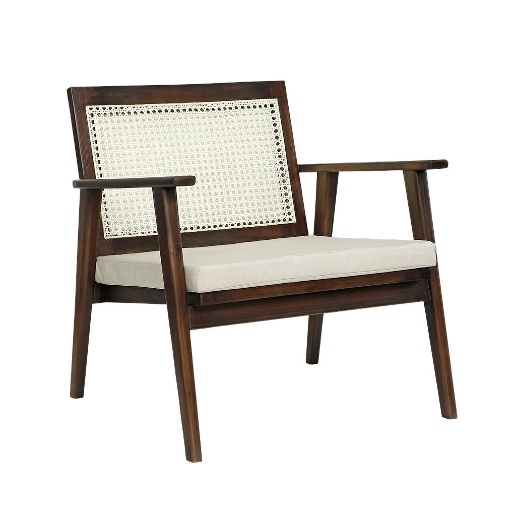 KAYLEE - Armchair - Mokka and Cream cushion