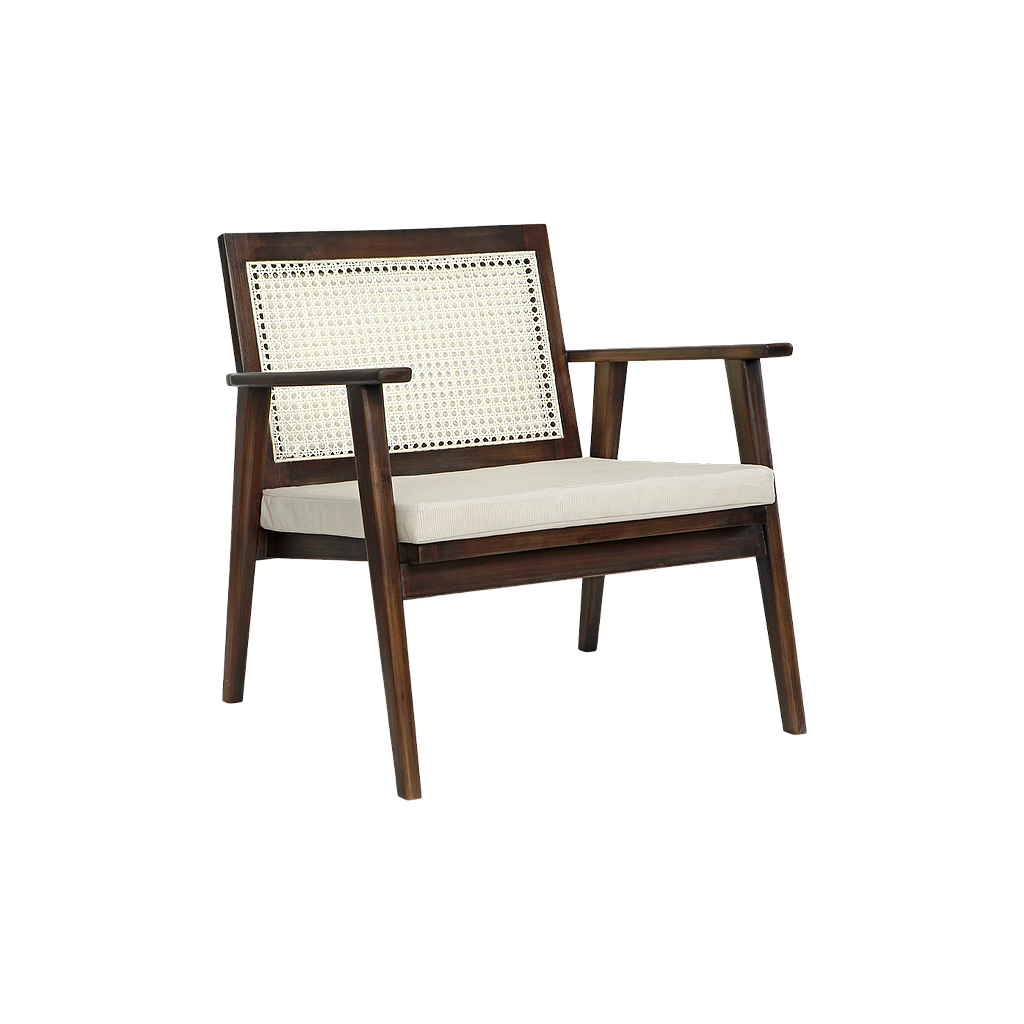 KAYLEE - Armchair - Mokka and Cream cushion