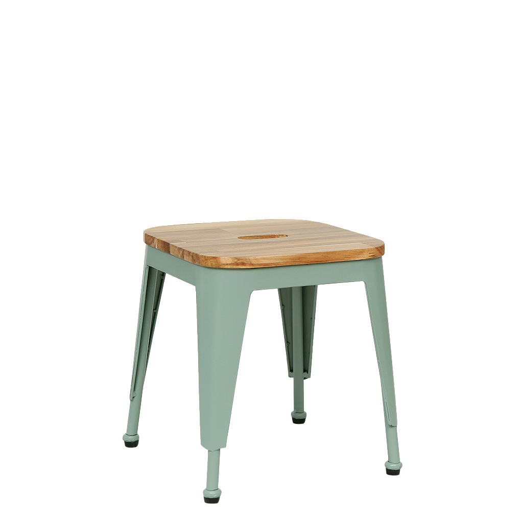 MARIUS - Kids stool / Seat H30 - Mint and Natural acacia