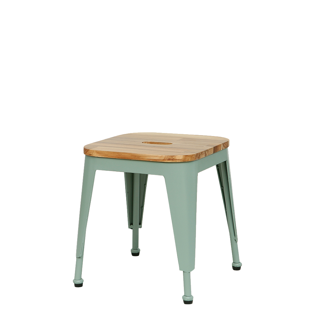 MARIUS - Kids stool / Seat H33 - Mint and Natural acacia