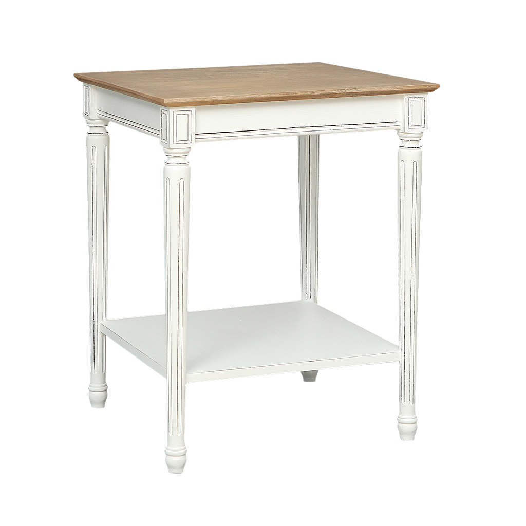 ORLEANS - Side table L50 x H65 - Brocante white and Toffee