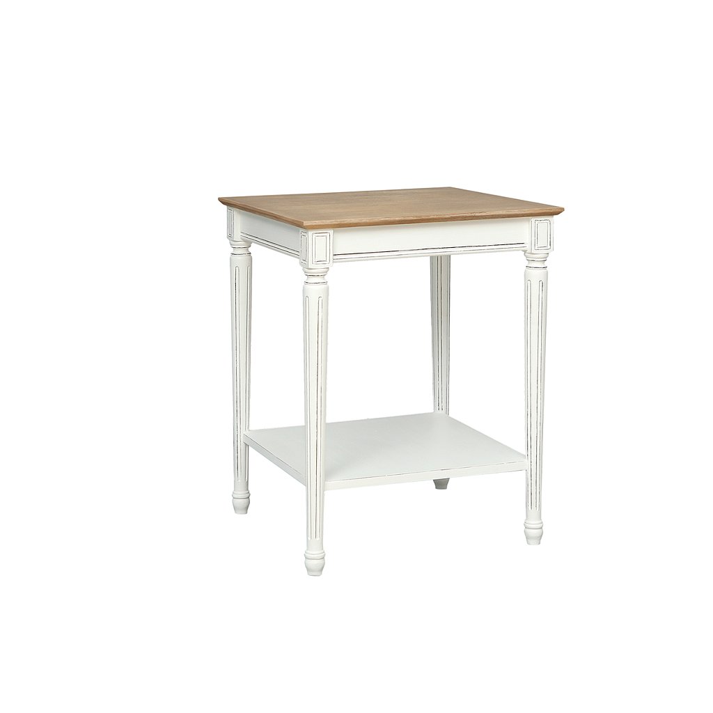 ORLEANS - Side table L50 x H65 - Brocante white and Toffee