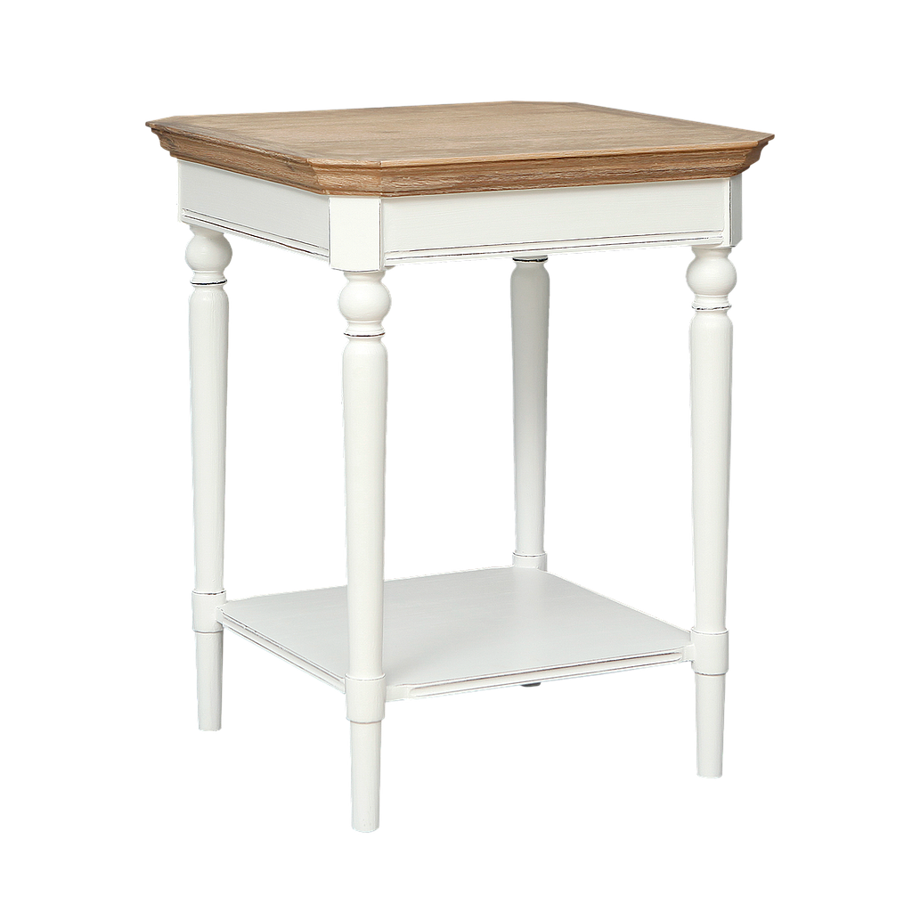 ODON - Side table L50 x H65 - Brocante white and Toffee