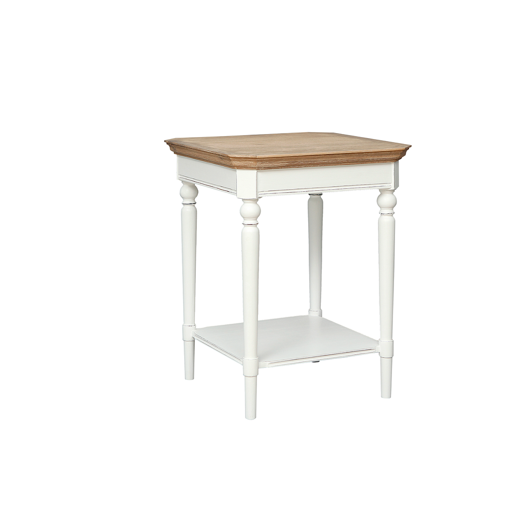 ODON - Side table L50 x H65 - Brocante white and Toffee