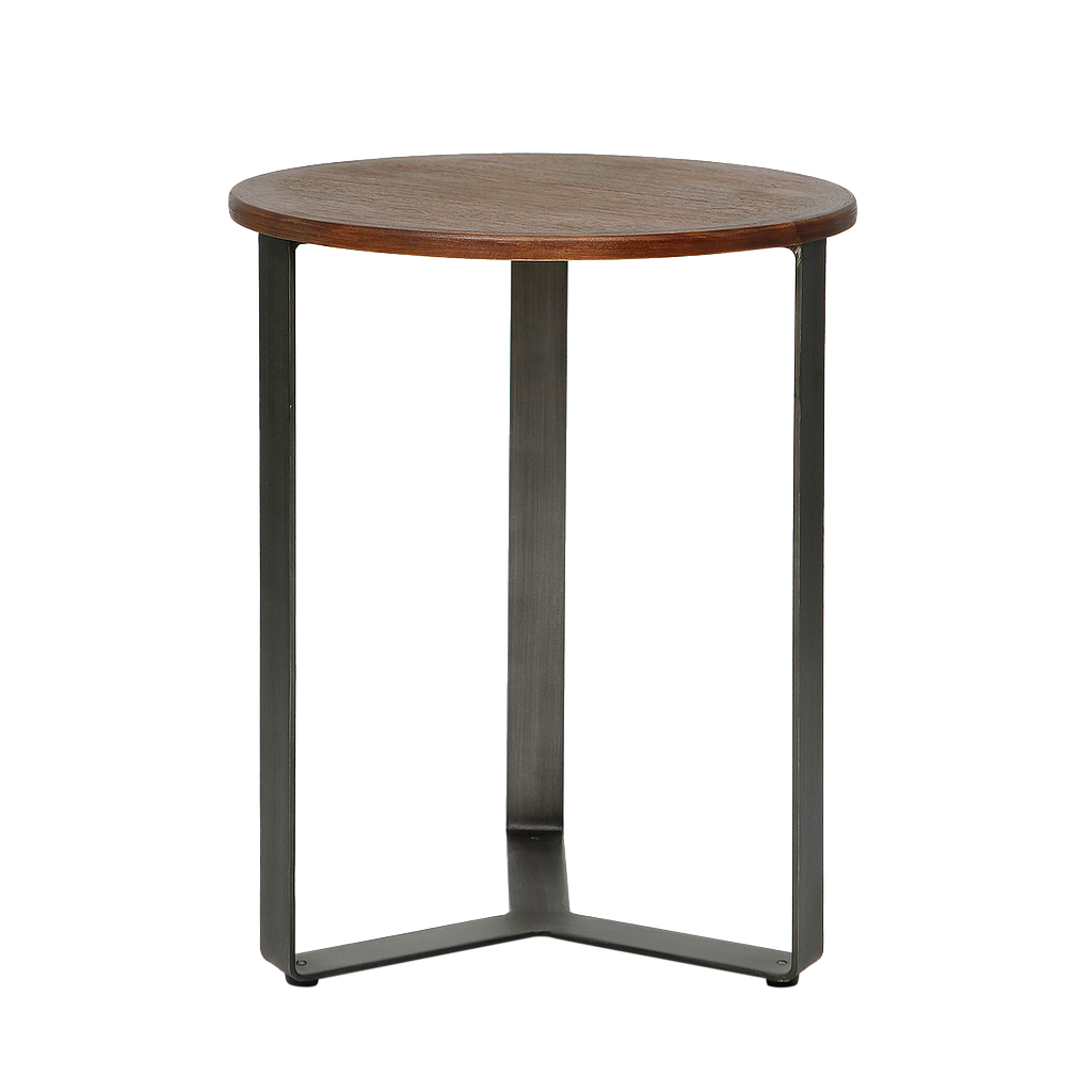 ILYES - Side table Diam.50 x H60 - Vintage anthracite and Washed antic