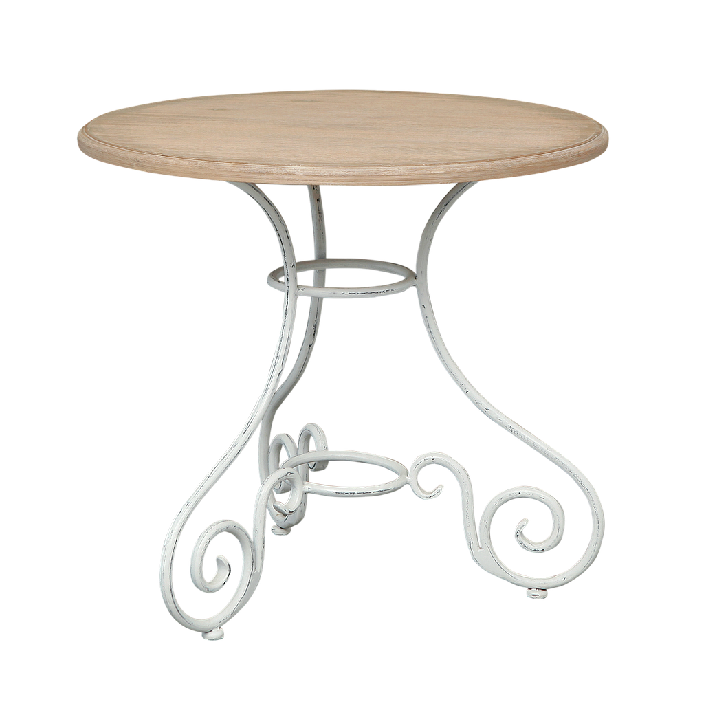 COEUR - Side table Diam.60 x H55 - Patina white and Toffee