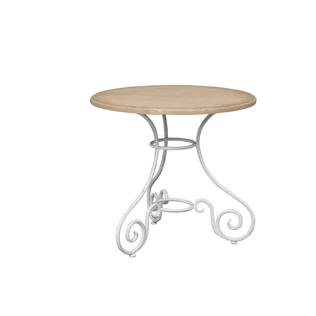 COEUR - Side table Diam.60 x H55 - Patina white and Toffee