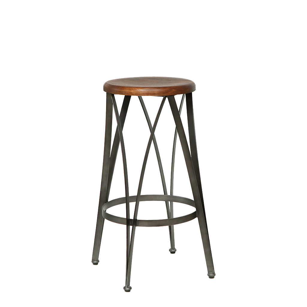 CARL - Bar stool H70 - Vintage anthracite and Washed antic